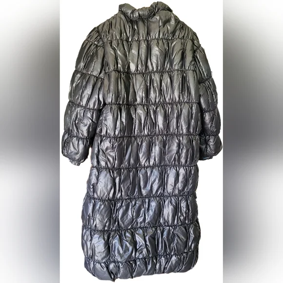 Vintage Rare Judy Scates for Raincheetahs Black Long Puffer Rain Coat - S/M - Picture 3 of 8
